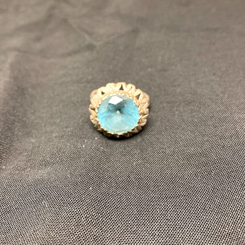 Blue art deco ring